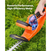 Cordless Electric Hedge Trimmer 20V Battery Powered 20in Dual Action Blade Bush Cutter